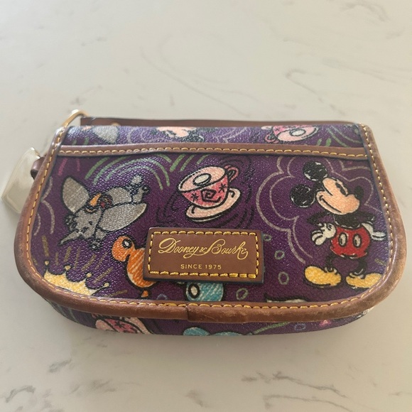 Dooney & Bourke Disney Parks Wristlet, RARE Purple Sketch Pattern - Picture 8 of 13